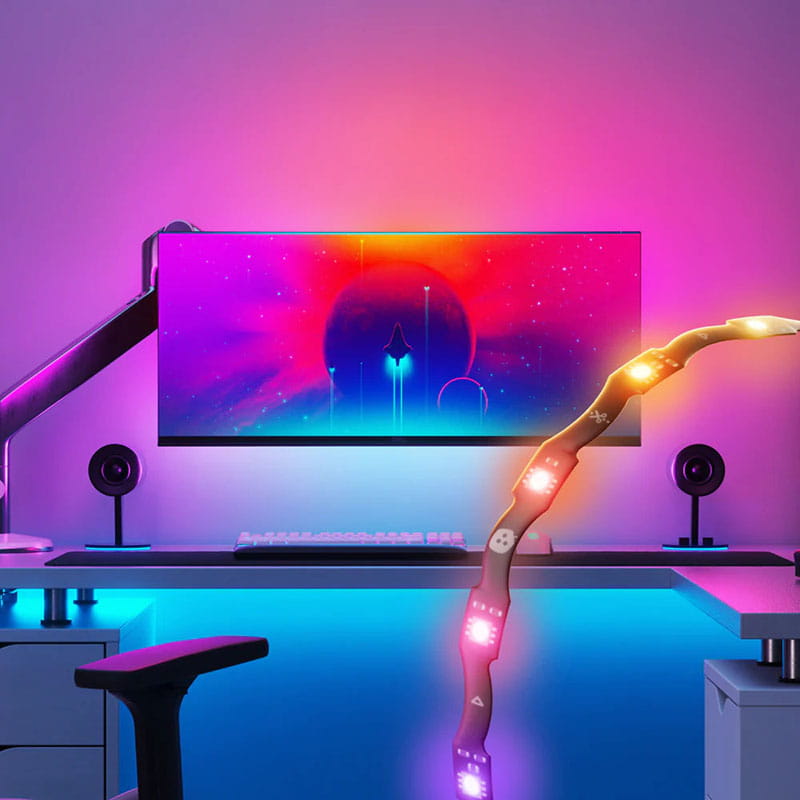 Dây đèn LED đồng bộ màn hình PC Nanoleaf 4D (2.5m) - Cổng USB-C (Bản Quốc Tế) 3 Dây đèn LED đồng bộ màn hình PC Nanoleaf 4D (2.5m) - Cổng USB-C (Bản Quốc Tế) - Ảnh 3