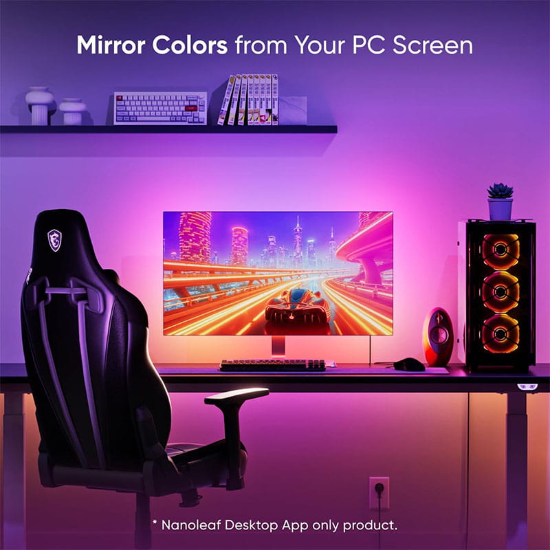 Dây đèn LED đồng bộ màn hình PC Nanoleaf 4D (2.5m) - Cổng USB-C (Bản Quốc Tế) 4 Dây đèn LED đồng bộ màn hình PC Nanoleaf 4D (2.5m) - Cổng USB-C (Bản Quốc Tế) - Ảnh 4