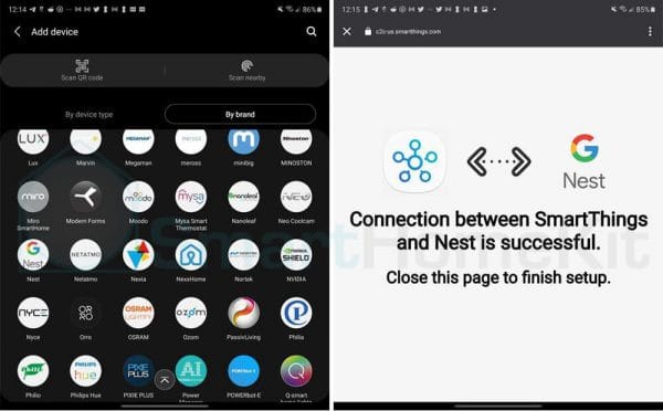 Google Nest chính thức tương thích với Samsung SmartThings