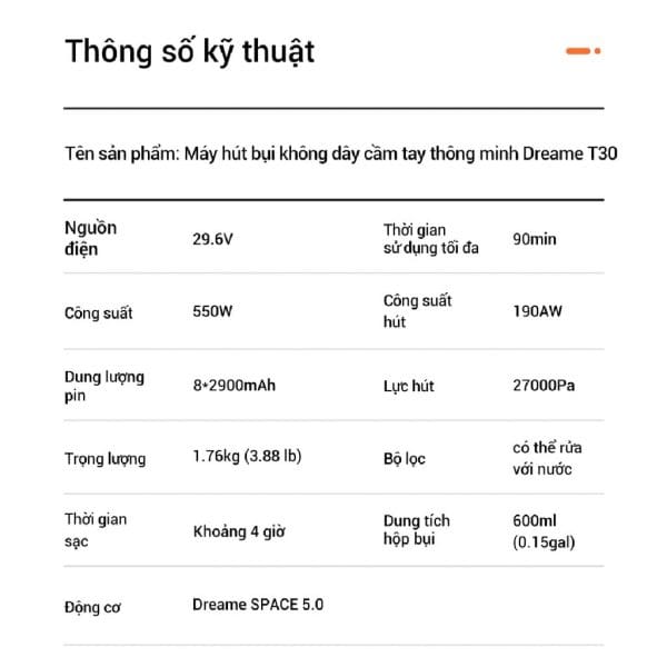 Máy Hút Bụi Cầm Tay Không Dây Dreame T30 15 dreame t30 9
