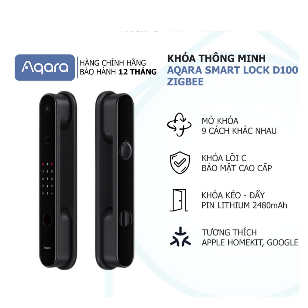 Khóa Thông Minh Aqara D100 Smart Lock Zigbee & Bluetooth - Smart HomeKit