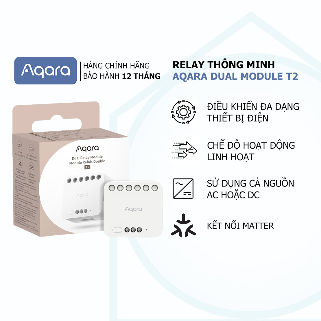 Aqara - Module relais double Zigbee 3.0 (Aqara Dual Relay Module T2)