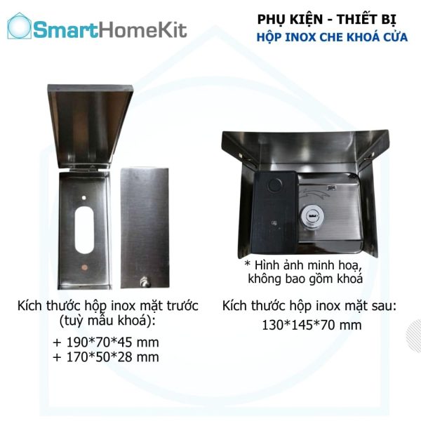 Hộp inox che mưa cho khoá ngoài trời TTLock