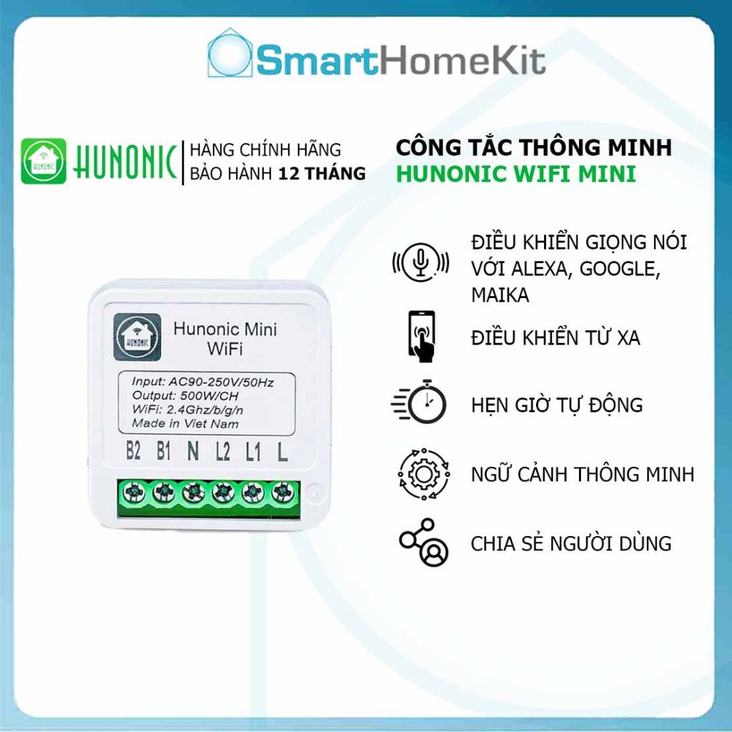 Công Tắc Thông Minh Hunonic Basic Mini - Smart HomeKit