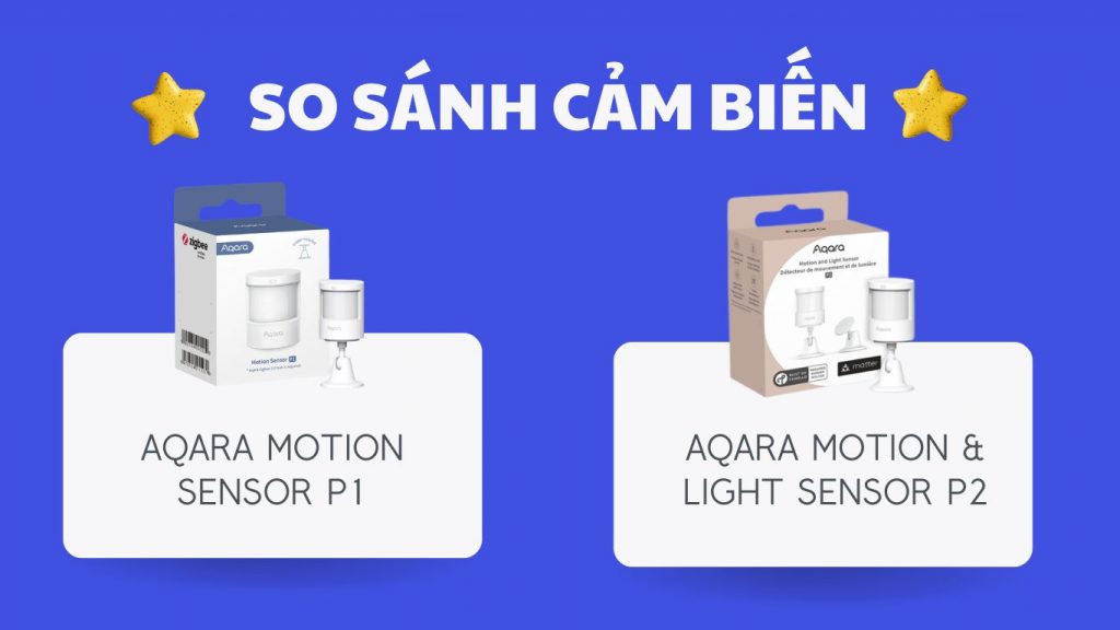 So sánh cảm biến chuyển động Aqara P1 và Aqara P2 Matter 1 SO SANH AQARA MOTION BANNER