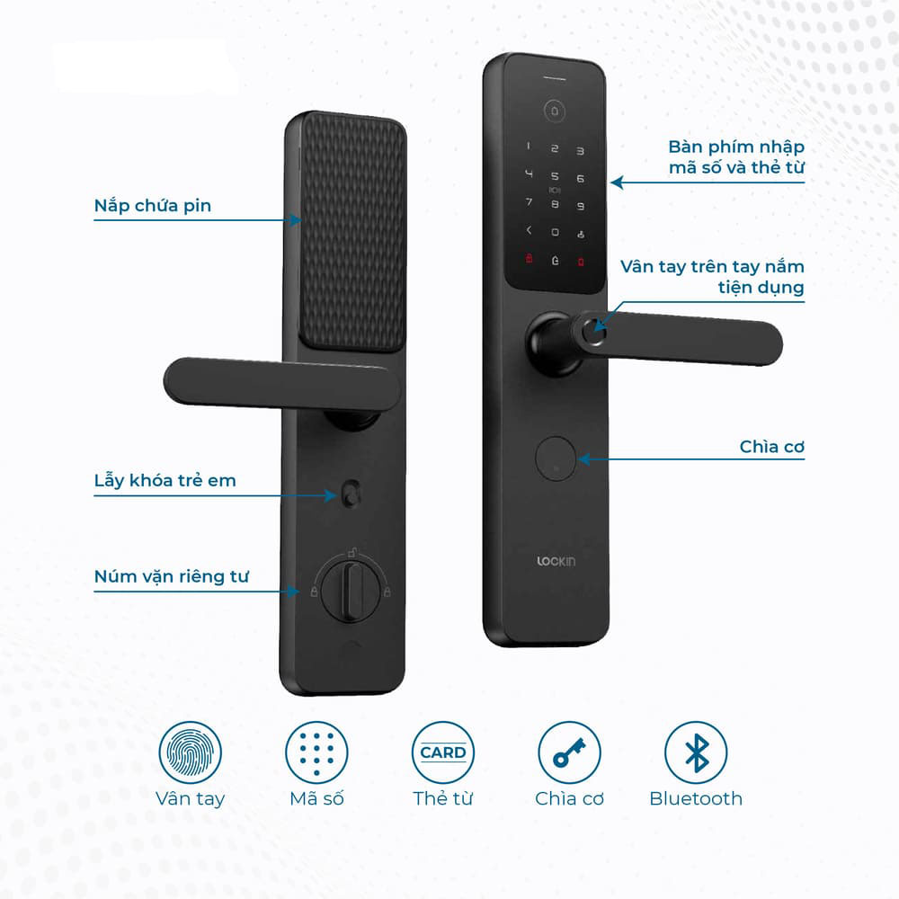 Khoá cửa vân tay thông minh Lockin X9 2 Khoá cửa vân tay thông minh Lockin X9 - Ảnh 2