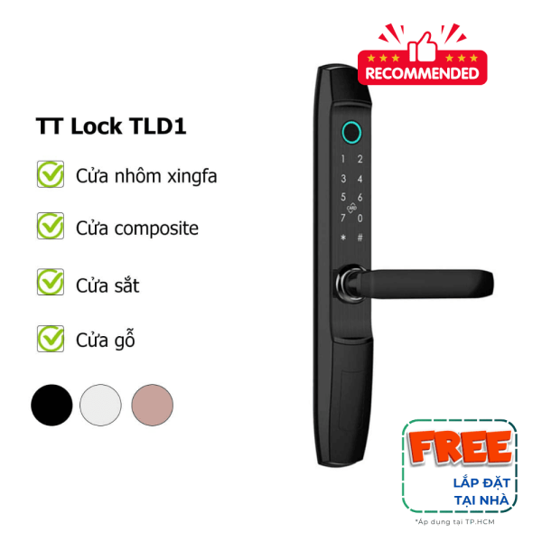 [Lắp hoả tốc] Khóa vân tay cửa sắt TLD1, nhôm thông minh TT Lock