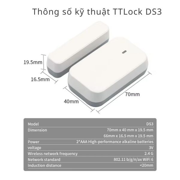 Cảm biến khoá cửa TTLock DS2 DS3 Door Lock Sensor 10 ttlock ds3 wifi door