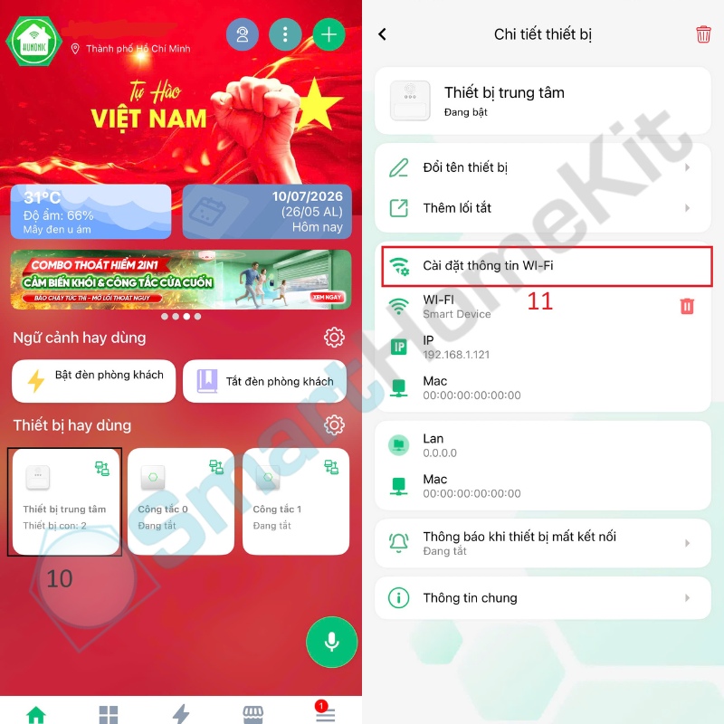 Hướng dẫn kết nối Hunonic Home Sever và công tắc Hunonic Smech 7 6 2