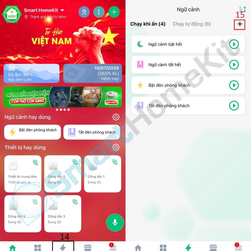 Hướng dẫn kết nối Hunonic Home Sever và công tắc Hunonic Smech 9 8