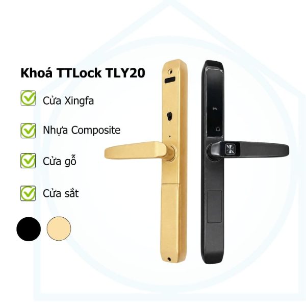Khoá vân tay TTLock TLY20, mặt kính cường lực, kháng nước IP67