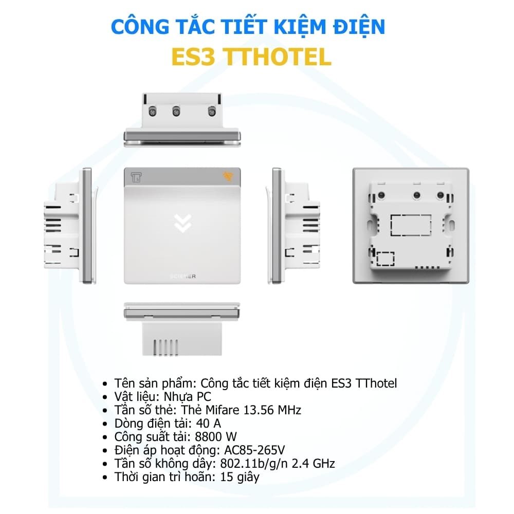 Công tắc tiết kiệm điện ES3 TTLock Hotel 20 Cong tac tiet kiem dien ES3 TTHotel 2
