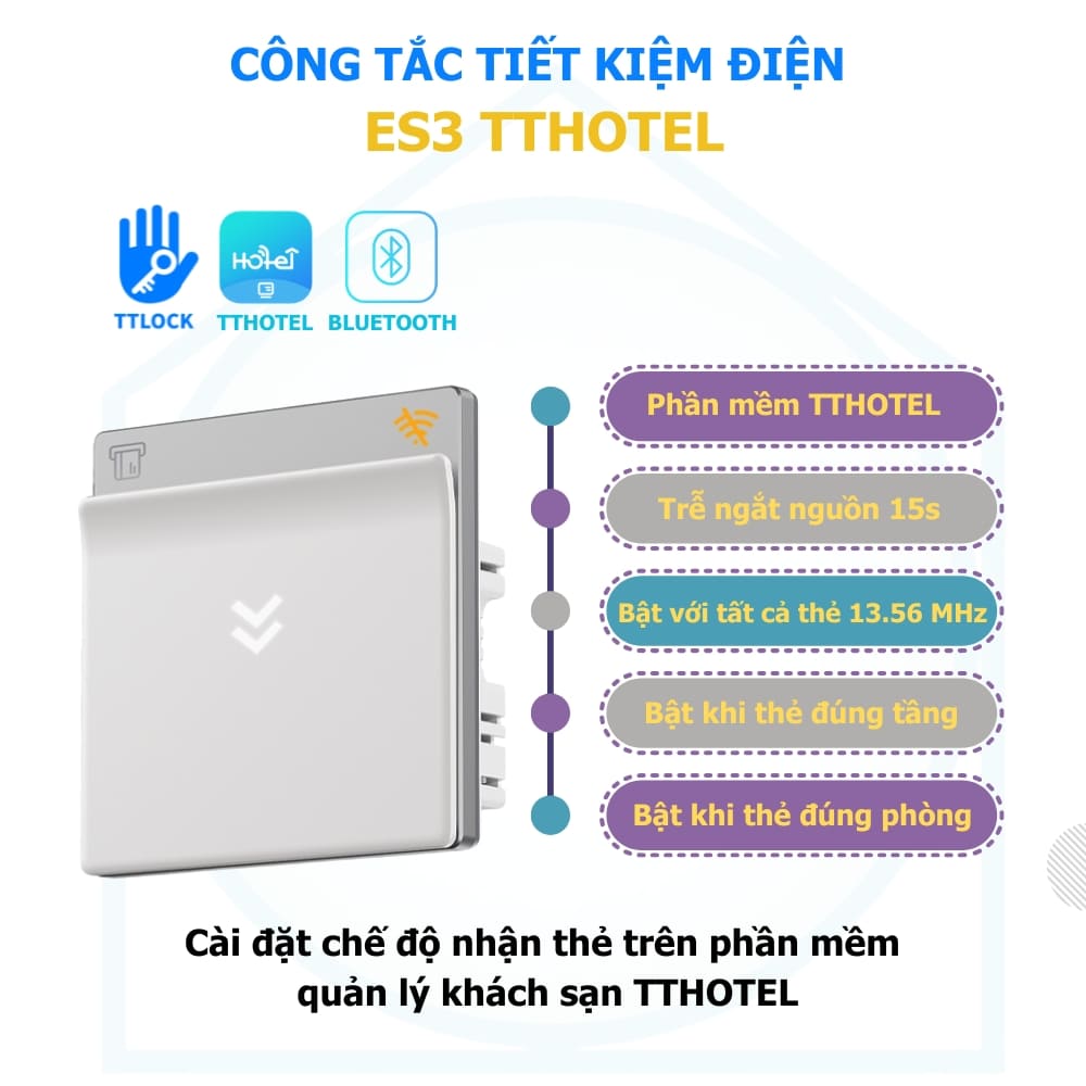 Công tắc tiết kiệm điện ES3 TTLock Hotel 1 Công tắc tiết kiệm điện ES3 TTLock Hotel