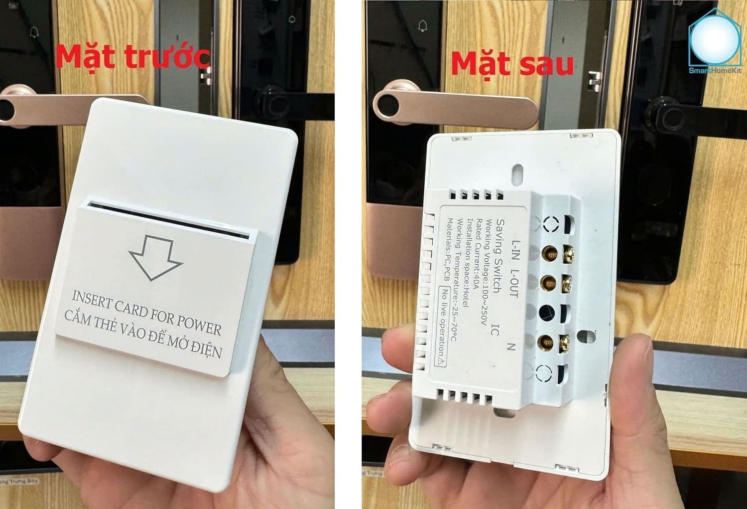 Công tắc tiết kiệm điện TTLock Hotel 13.56 MHz hình chữ nhật 6 Cong tac tiet kiem dien chu nhat 2