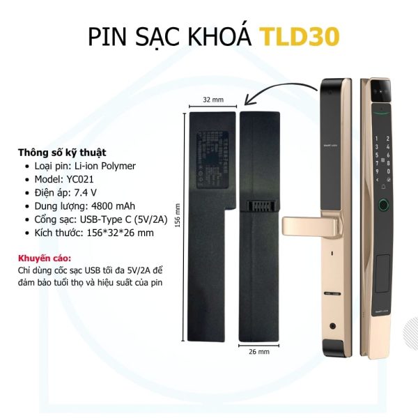 Pin sac khoa TLD30